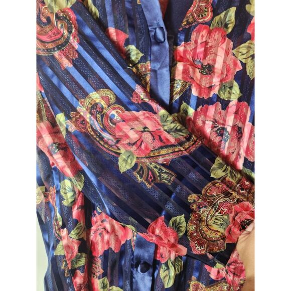 Vintage 80s Victoria’s Secret Gold Label Lingerie Top Sz M Floral Paisley Print - Picture 5 of 9